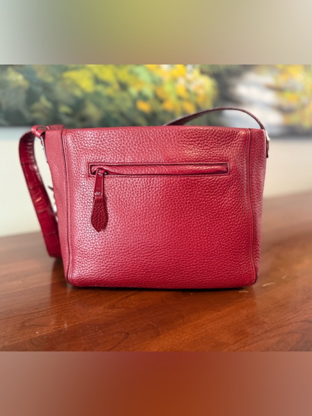 Brighton Soft Red Pebbled Leather Shoulder Bucket Bag w/ OG Charm | Vintage - Picture 4 of 16